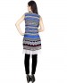 klasee georgette blue white printed kurti