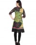 klasee georgette green black printed kurti