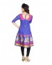 klasee navy blue anarkali banarsi kurta