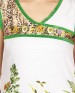 klasee white green multicolor rayon kurti