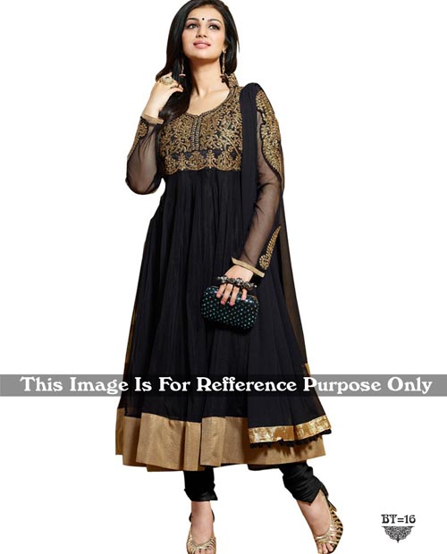 KMOZI Black Designer Fancy Anarkali Suit 