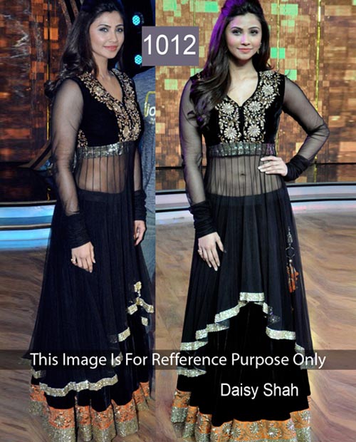 KMOZI Daisy Shah Black Anarkali In Set On Dance India Dance