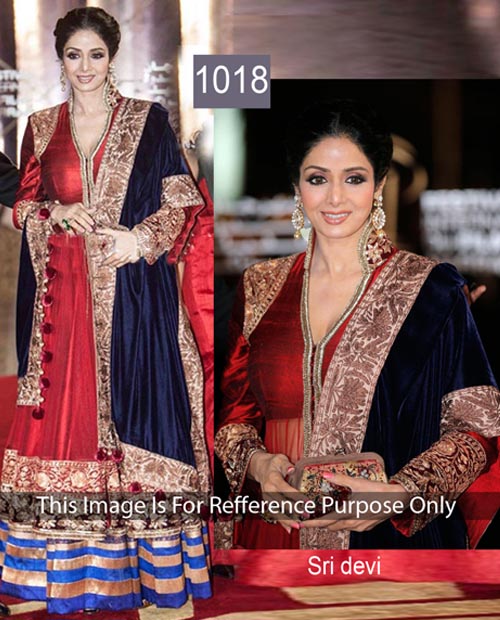 KMOZI Red Sri Devi Designer Anarkali Dress