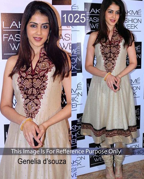 KMOZI Genelia D'Souza  Designer Anarkali Suit 