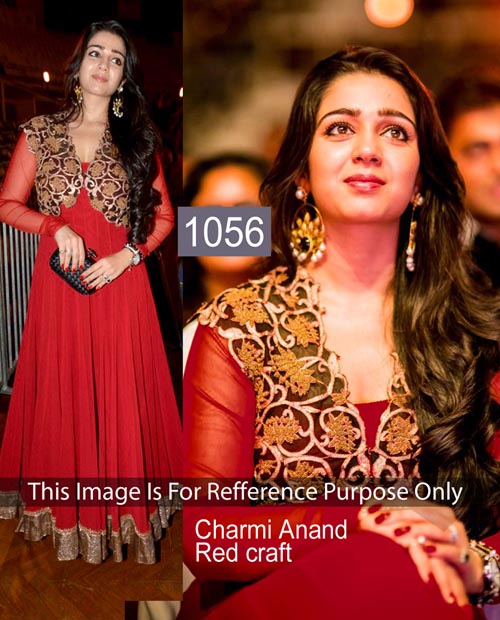 KMOZI Charmi Anand Red Craft Latest Anarkali