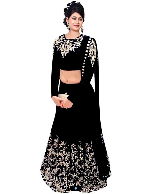 Kmozi Latest Black Beautiful Designer Lahenga Choli