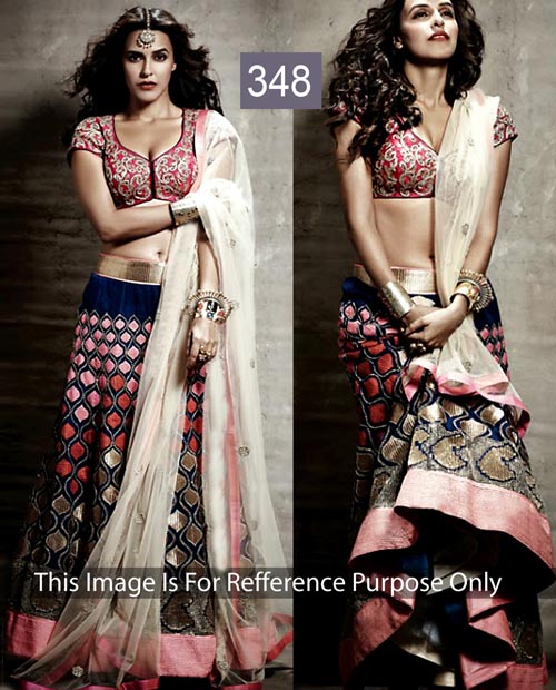 KMOZI Neha Blue Rose Lengha Choli