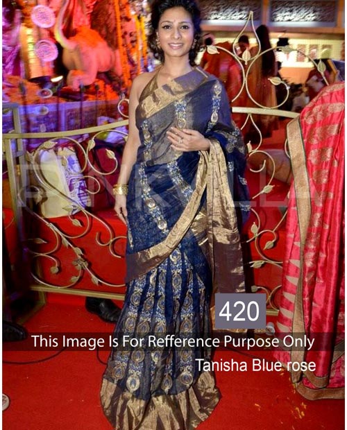 KMOZI Tanisha Blue Rose Designer Lengha Choli