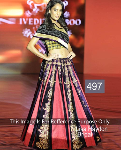 KMOZI Lisa Haydon Bridal Designer Lengha Choli