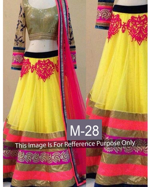 KMOZI Yellow Colour Designer Lengha Choli