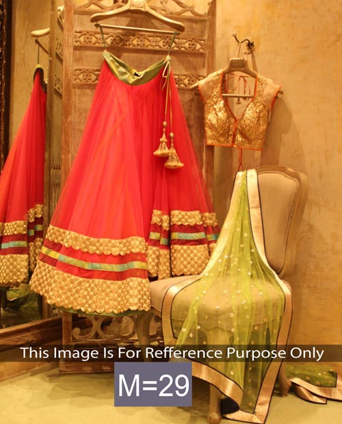 KMOZI Orange Colour Designer Lengha Choli