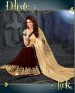 KMOZI New Latest Embodaried Cream And Coffeee Saree