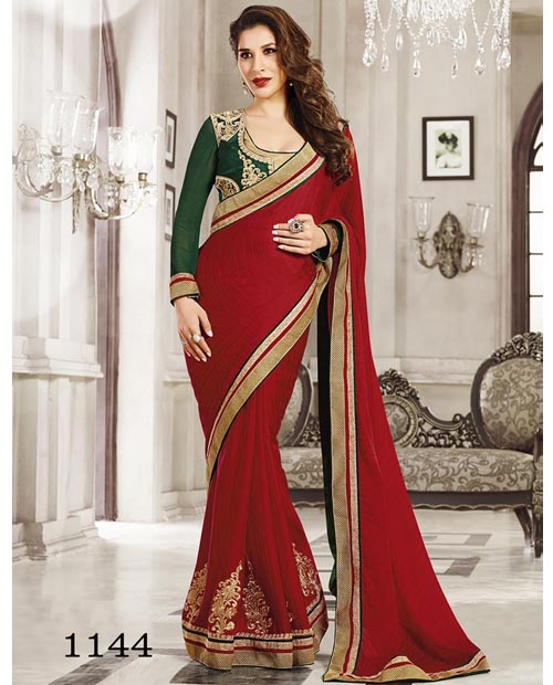 KMOZI Fancy Stylist Georgette Saree Buy Online Shopping