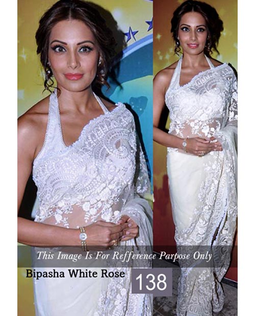 KMOZI White Bollywood Saree Online