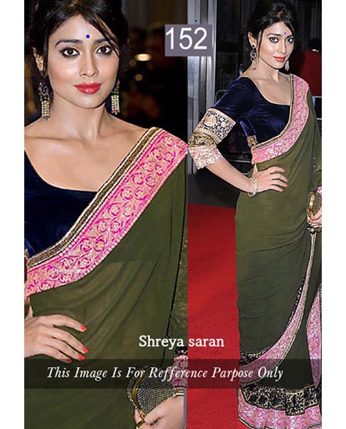 KMOZI Bollywood Replica Shreya Green Designer saree