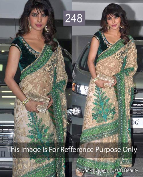 KMOZI Priyanka Green Beauty Designer Saree