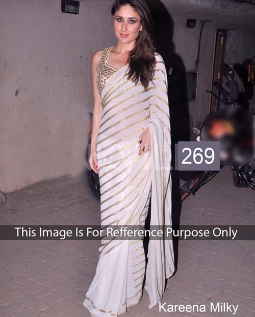 KMOZI Kareena milky Designer Saree