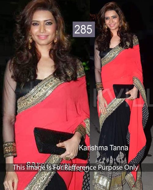 KMOZI Karishma Black Designer Replica Saree