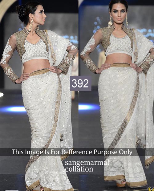 KMOZI Saangemarmal Collection White Saree