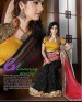 KMOZI New Arrivals Pink And Black Designer Saree