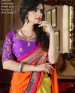 KMOZI Half Orange & Yellow Designer Saree