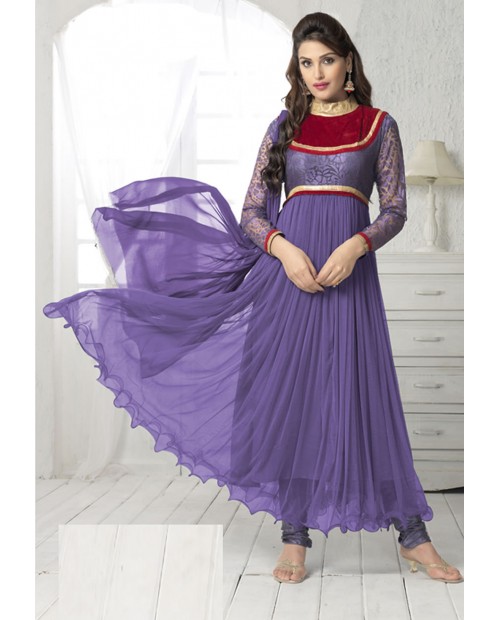 Flare Purple Color  Designer Party Wear Anarkali Suit