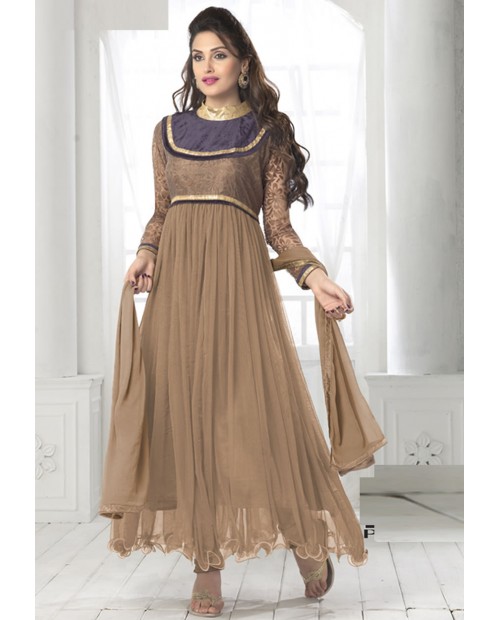 Amazing Brown Color Designer Party Wear Anarkali Suit