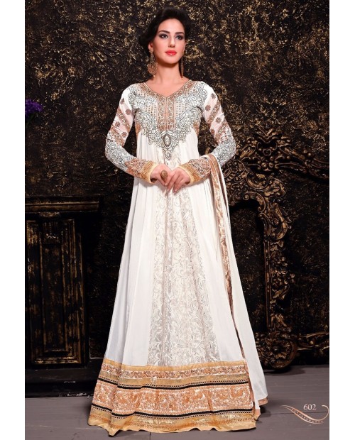 Charming  Off White Color  Designer Wedding Wear Anarkali Suit