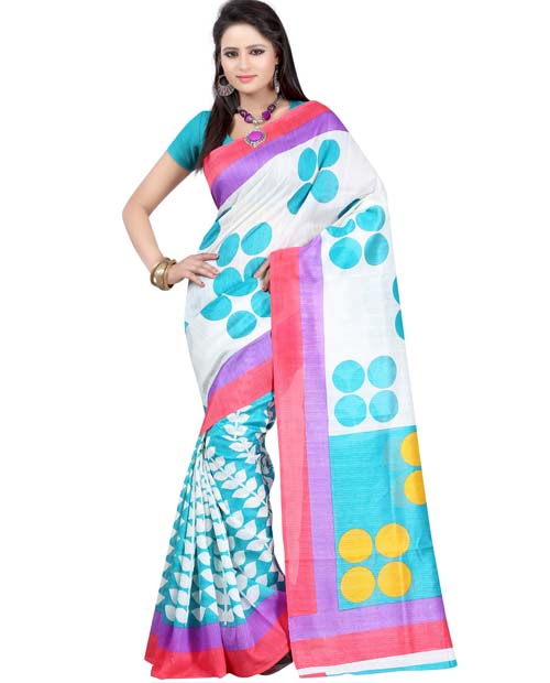 SND Multi Bhagalpuri Silk Printed  Saree-7362