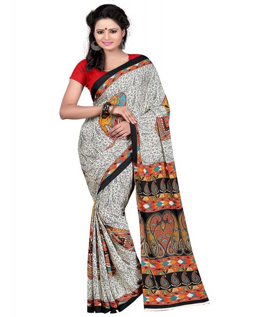 SND Multi Art Crepe Printed Saree- J.B.287a