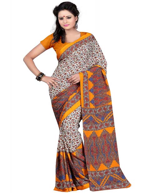 SND Multi Art Crepe Printed Saree- J.B.288a