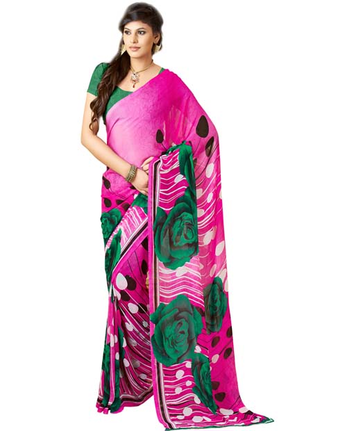 
SND Multi Georgette Printed Saree- J.B.538a