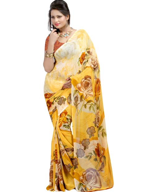 SND Multi Georgette Printed Saree- JB-717