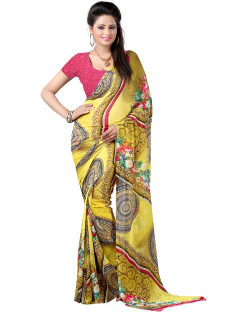 
SND Multi Georgette Printed Saree- JB-733a