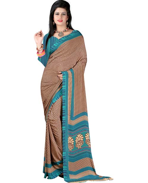 SND Multi Art Crepe Printed Saree- JB-765b