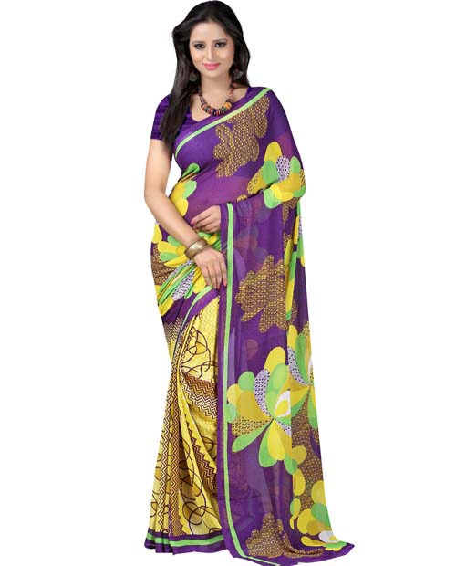 SND Multi Georgette Printed Saree- JB-775