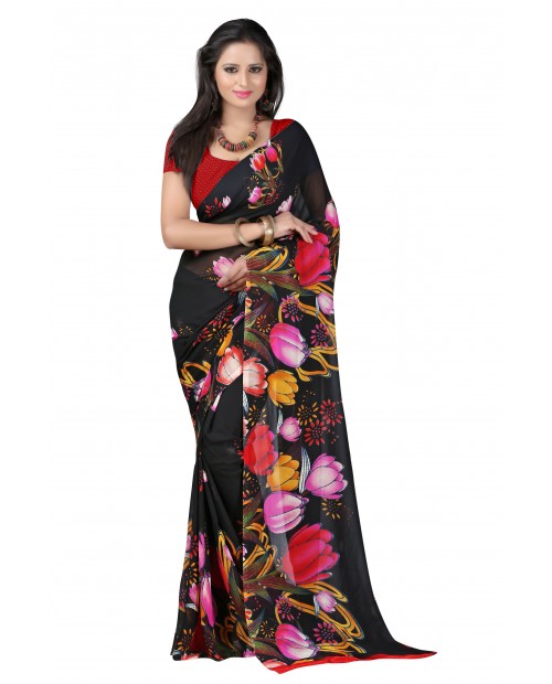 SND Multi Georgette Printed Saree- JB-776