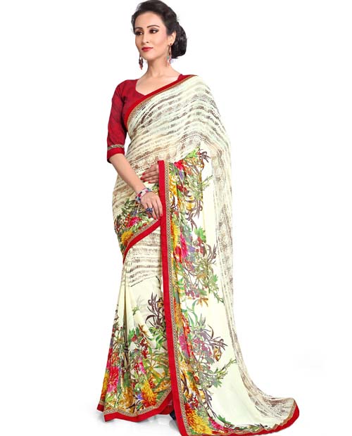 SND Multi Georgette Printed Saree- JB-862