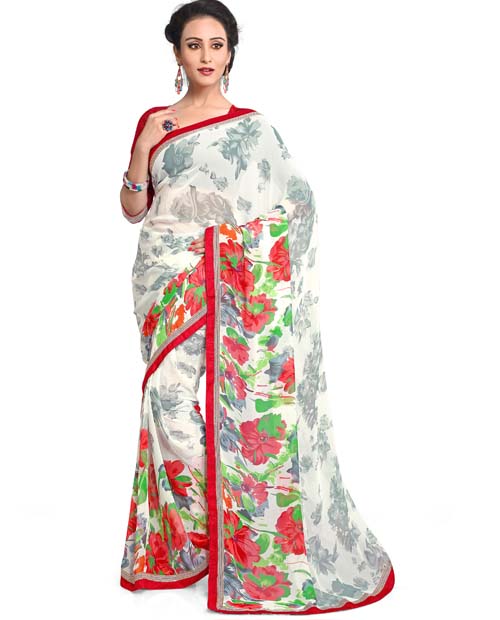 SND Multi Georgette Printed Saree- JB-865