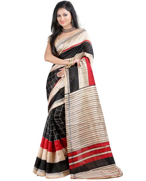 SND Multi Bhagalpuri Silk Printed  Saree- JB-916a