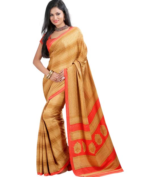 SND Multi Art Crepe Printed Saree- JB-925a