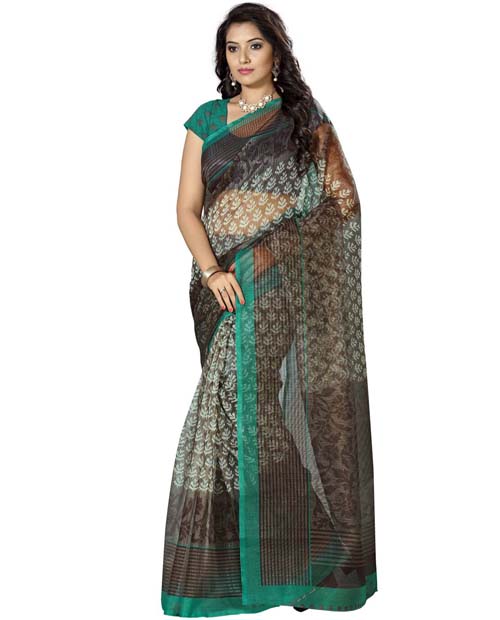 SND Multi Bhagalpuri Silk Printed Saree-JB-973