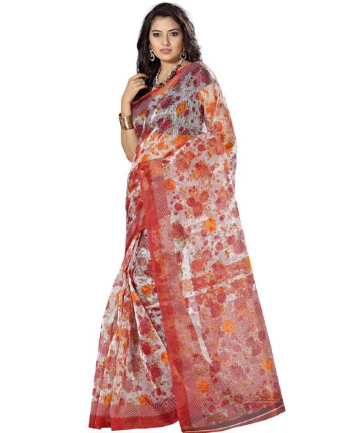 SND Multi Bhagalpuri Silk Printed Saree- JB-981