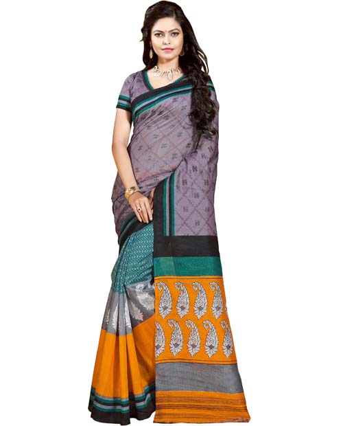 SND Multi Bhagalpuri Silk Printed Saree- JB-993