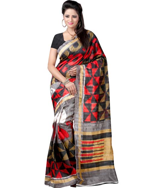 SND Multi Bhagalpuri Silk Printed Saree- JB-FWS-159