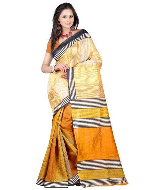 SND Multi Bhagalpuri Silk Printed Saree- JB-FWS-173