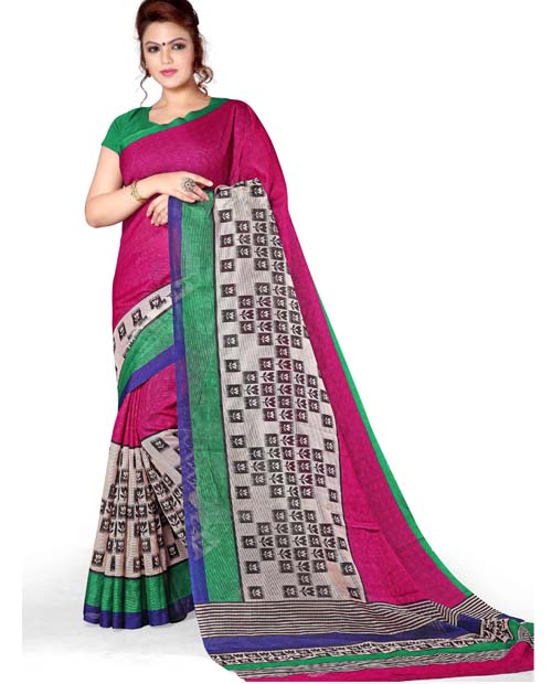 SND Multi Bhagalpuri Silk Printed Saree- JB-FWS-181