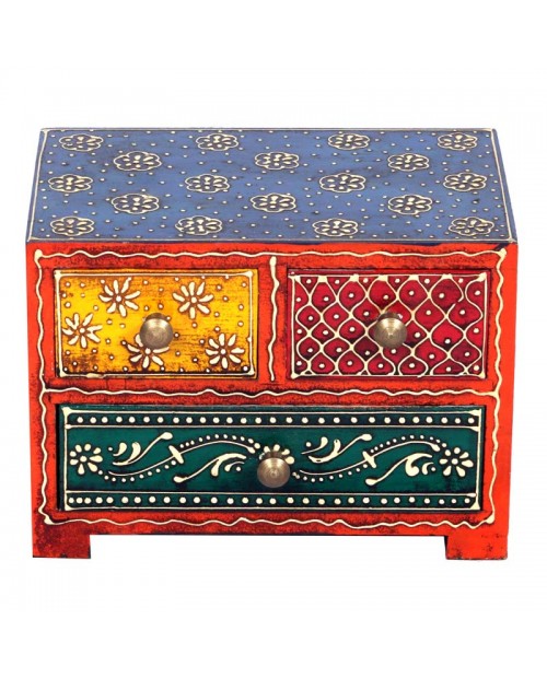 Wooden almirah antique Style 3 Drawer Stand