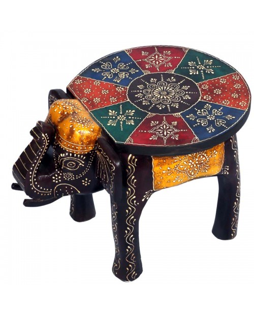 Colourfull Wooden Elephant Coffee Table