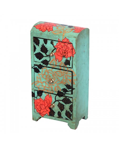 Jewelry Storage With 3 Floral Drawers